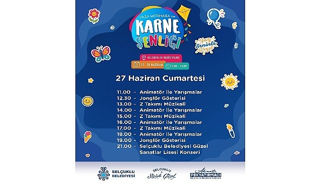 Selçuklu'da Hafta Sonu Karne Şenliği ile Geçecek