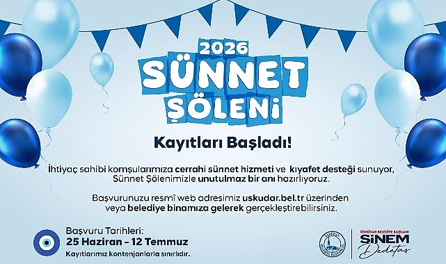 Üsküdar Belediyesi'nde 2026 Sünnet Şöleni İçin Kayıtlar Başladı