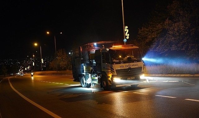 İzmit'te 9 bin metrekarelik yol çizgisi tamam