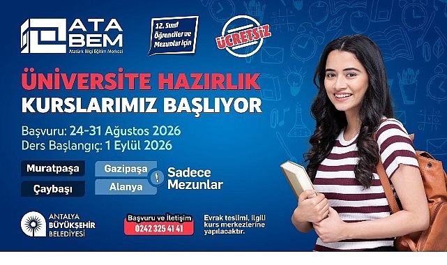 Antalya Büyükşehir Belediyesi'nden ücretsiz eğitim fırsatı